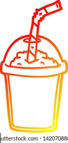 dibujo de línea de degradado cálido de un suavizado helado