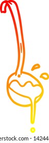 dibujo de línea de gradiente cálido de una escala de sopa