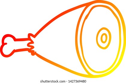 warm gradient line drawing of a leg of meat