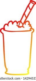 warm gradient line drawing of a milkshake