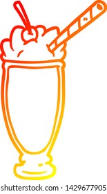 dibujo de línea de degradado cálido de un batido