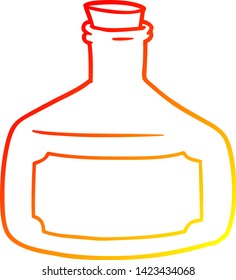 warm gradient line drawing of a old bottle cartoon