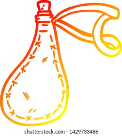 dibujo de línea de degradado cálido de un matraz de agua antiguo