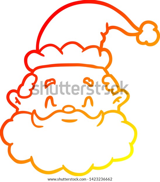 Warm Gradient Line Drawing Santa Claus Royalty Free Stock