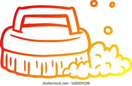 warm gradient line drawing of a scrubbing brush