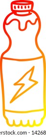 dibujo de línea de gradiente cálido de una botella de refresco