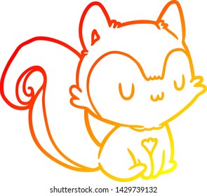 warm gradient line drawing of a squirrel