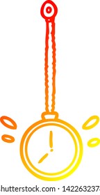 warm gradient line drawing of a swinging gold hypnotist watch