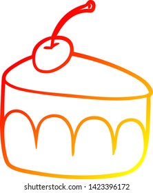 dibujo en línea de gradiente cálido de un postre delicioso