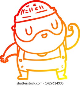 warm gradient line drawing of a tough fisherman