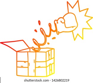 warm gradient line drawing of a trick present with boxing glove