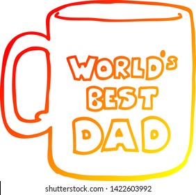 warm gradient line drawing of a worlds best dad mug