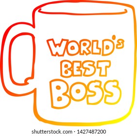 Warm Gradient Line Drawing Of A Worlds Best Boss Mug