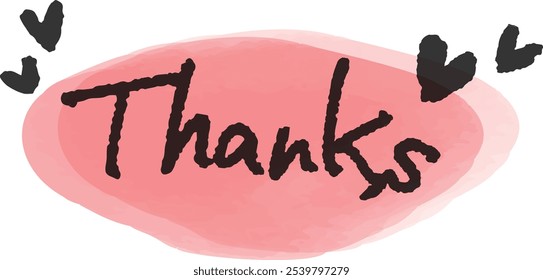 Warm hand-drawn Thankyou text Thank you