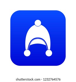 Warm hat icon digital blue for any design isolated on white vector illustration