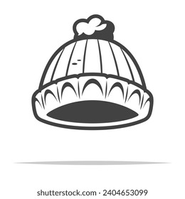 Warm hat outline icon transparent vector isolated