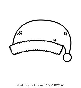 warm hat with pom pon accessory icon vector illustration thick line