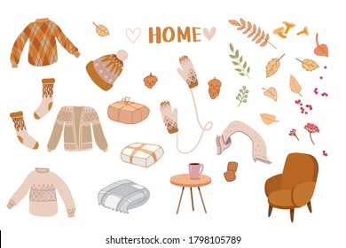 warm home set on the white background