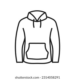 Warm hoodie icon vector. Thin line sign.