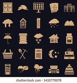 Warm house icons set. Simple set of 25 warm house vector icons for web for any design