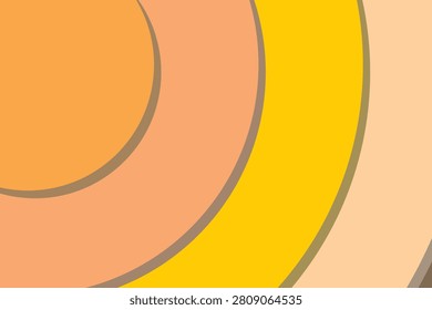 Warm hues swirl in layered concentric circles. Soft transitions blend orange, yellow, and beige tones. Modern abstract design evokes calm and harmony. Perfect for branding, backgrounds