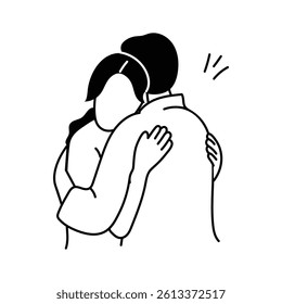A warm hug between two people, symbolizing support and love