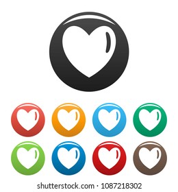 Warm human heart icon. Simple illustration of warm human heart vector icons set color isolated on white