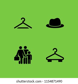warm icon. 4 warm set with hanger, holidays and hat vector icons for web and mobile app