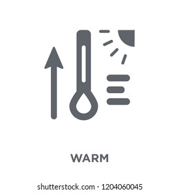 Warm icon. Warm design concept from Weather collection. Simple element vector illustration on white background.