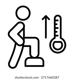 Ilustração do vetor de estilo de linha de ícone de aquecimento