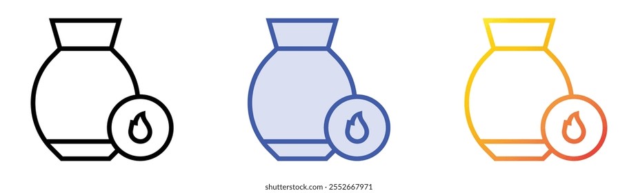 warm icon. Linear, Blue Fill and Gradient Style Design Isolated On White Background