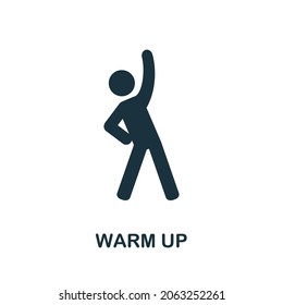 Warm Up icon. Monochrome sign from gym collection. Creative Warm Up icon illustration for web design, infographics and more