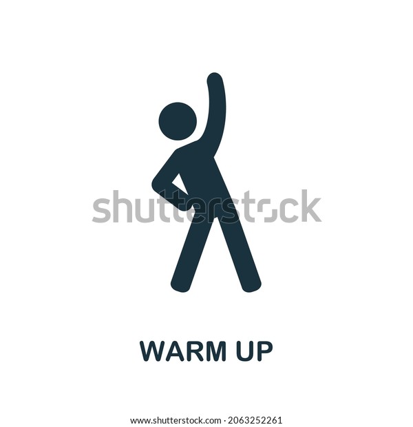 Warm\
Up icon. Monochrome sign from gym collection. Creative Warm Up icon\
illustration for web design, infographics and\
more