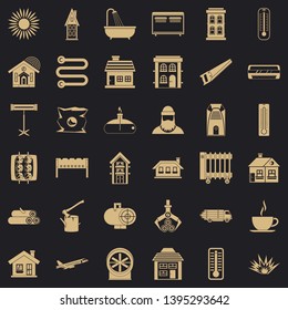 Warm icons set. Simple style of 36 warm vector icons for web for any design