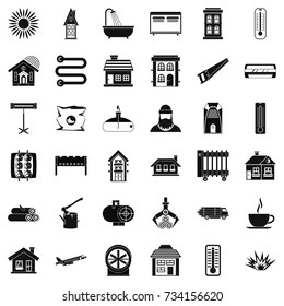 Warm icons set. Simple style of 36 warm vector icons for web isolated on white background