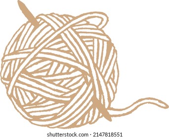 warm illustration of skein and needle