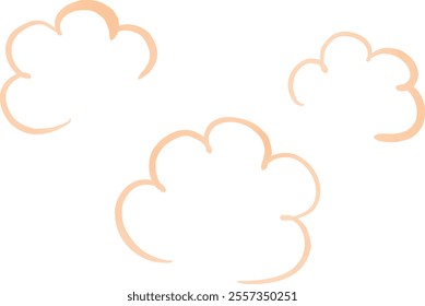 A warm image of rising steam or vapor, with a soft and gentle manga-style symbol