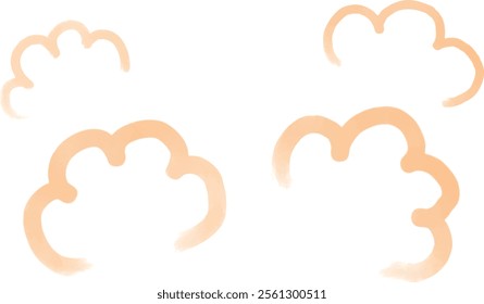 A warm image of rising steam or vapor, with a soft and gentle manga-style symbol