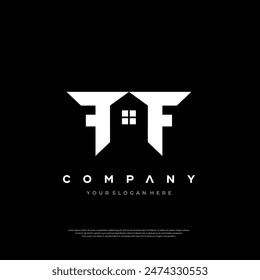 Un diseño de logotipo cálido y acogedor con las letras FF Home, perfecto para empresas en la decoración del hogar y la industria inmobiliaria.