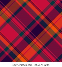Warm and inviting plaid pattern in shades of red, orange, and navy. Perfect for backgrounds, textiles, or adding a touch of cozy autumn style.