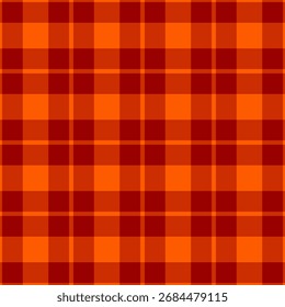 Warm, inviting plaid pattern in shades of orange and red. Perfect for backgrounds, textiles, or graphic design projects requiring a rustic, cozy, and autumninspired feel.