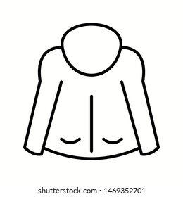 warm jacket Beautiful winter line black icon