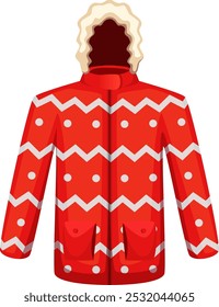 Warm jacket. Cartoon winter wool coat icon