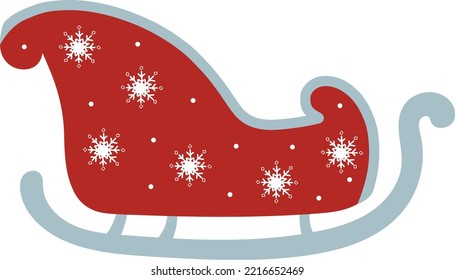 Warm and joyful christmas santa sleigh illustration