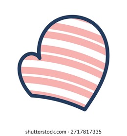 Warm knitted mitten isolated on transparent. Hand drawn line drawing vector illustration. Traditional holiday, Christmas, New Year, seasonal design element, winter clothes clip art