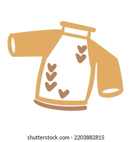 Warm knitted sweater with a neck. Outline vector doodle sticker style. Hand-drawn sketch. Autumn, mood, warm, comfort, clothes.