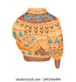 Warm knitted sweater. Vector illustration on a white background.