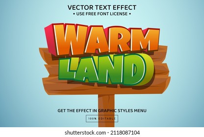 Warm land 3D editable text effect template