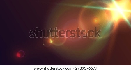 Warm Lens Flare Bokeh On Dark Background