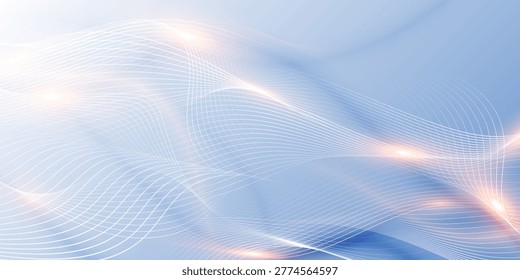Warm light accents. High tech wave pattern. Energy movement concept. Professional digital presentation backdrop.